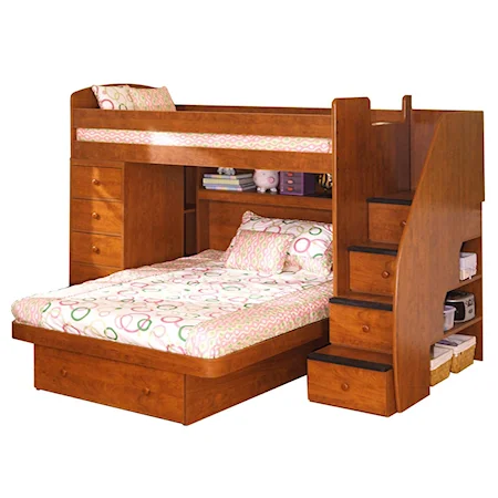 Twin Over Full Bunk Bed with Chest